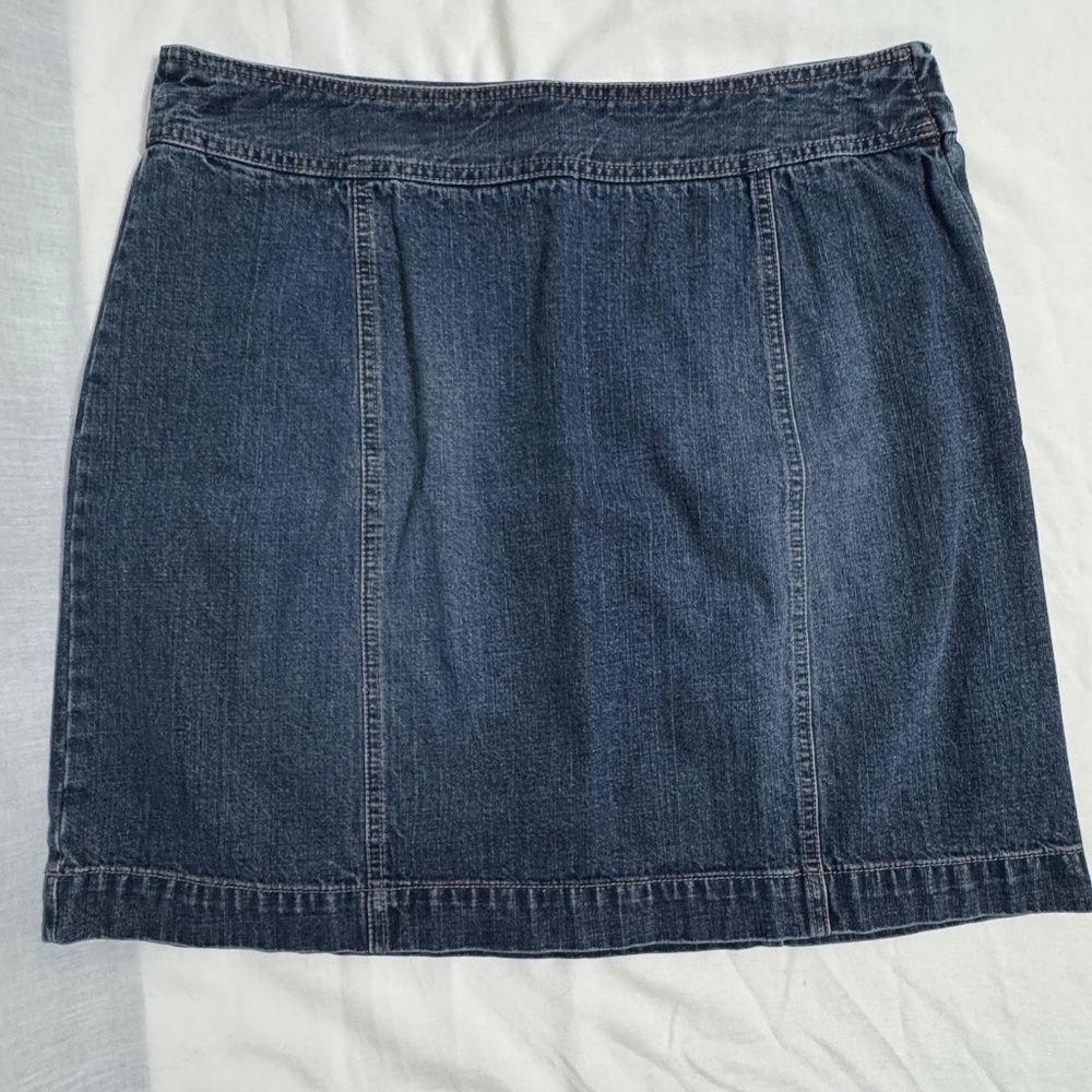 Geoffrey Beene Denim Skirt Women's Size 12 Dark Wash Cotton‎ Casual Y2K